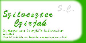 szilveszter czirjak business card